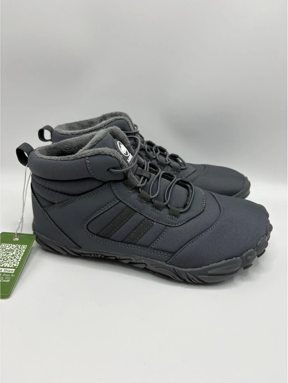 Hike Womens Winter Snow Boots Size 37 Gray Faux Fur Lined Trail Boots US 6.5 NWT